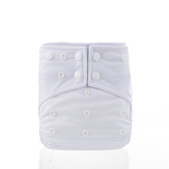 Neutral Solid Cloth Diaper Bundle - Includes: 4 Pocket Diapers, 4 Hemp Inserts, 4 Bamboo Inserts, Wetbag