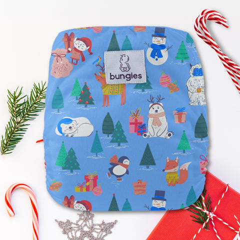 Monthly Bungies Subscription - OPTION 3 - Seasonally Inspired Pocket Diaper, 2 Natural Fiber Inserts - Bungies Diapers