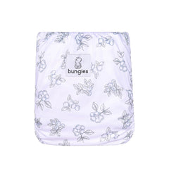 Blooming Cloth Diaper Bundle - Includes: 4 Pocket Diapers, 4 Hemp Inserts, 4 Bamboo Inserts, Wetbag