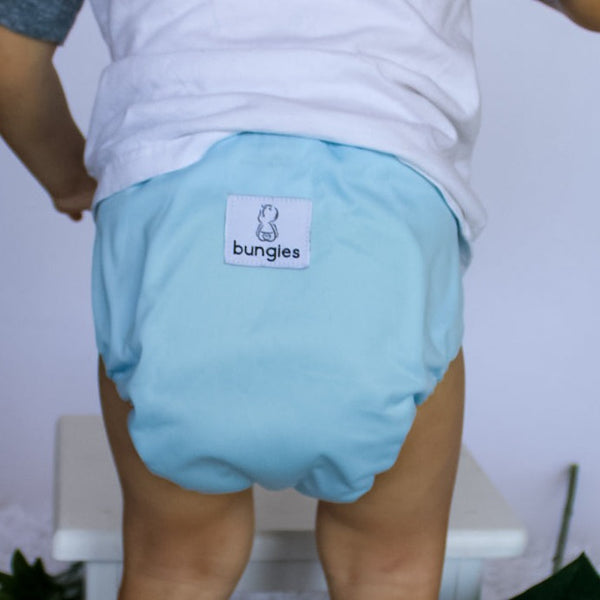 Powder Blue Solid Cloth Diaper - Bungies Diapers