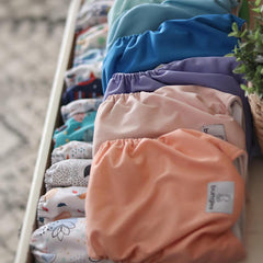 SURPRISE Cloth Diaper Starter Set with 10 Pocket Diapers, 10 Hemp Insert and 10 Bamboo Cotton Insert - PLUS Free Wetbag - Bungies Diapers