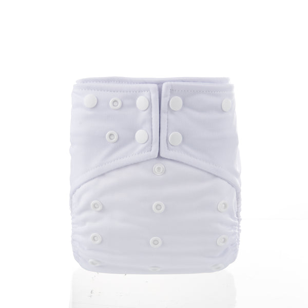 White Pocket Cloth Diaper - Bungies Diapers