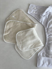 Mustard Cloth Diaper with 1 Hemp Insert and 1 Bamboo Cotton Insert with Snaps - Bungies Diapers