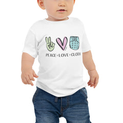 PEACE 💗 LOVE 💗 CLOTH Baby Jersey Short Sleeve Tee - Bungies Diapers