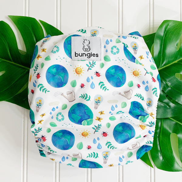 Reuse. Reduce. Earth Day Cloth Diaper with Inserts - Bungies Diapers