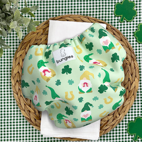 Cutest Little Clover Cloth Diaper with 1 Hemp Insert and 1 Bamboo Cotton Insert with Snaps - Bungies Diapers