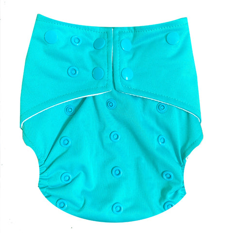 Teal Cloth Diaper - Pocket Diapers, 1 Hemp Insert, 1 Bamboo Insert Booster - Bungies Diapers